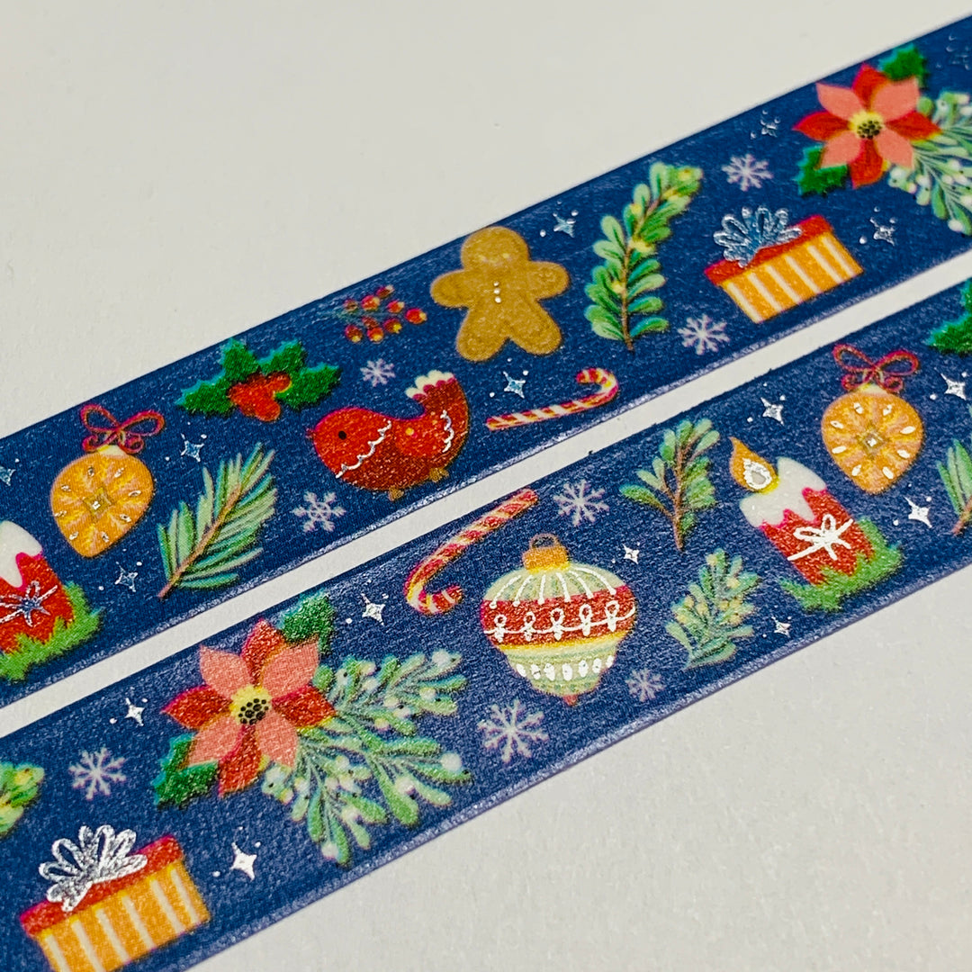 ADVENT CALENDAR ESSENTIALS Silver Foil Washi Tape ~ 1 Roll ~ 15mm x 10m (33 Feet)