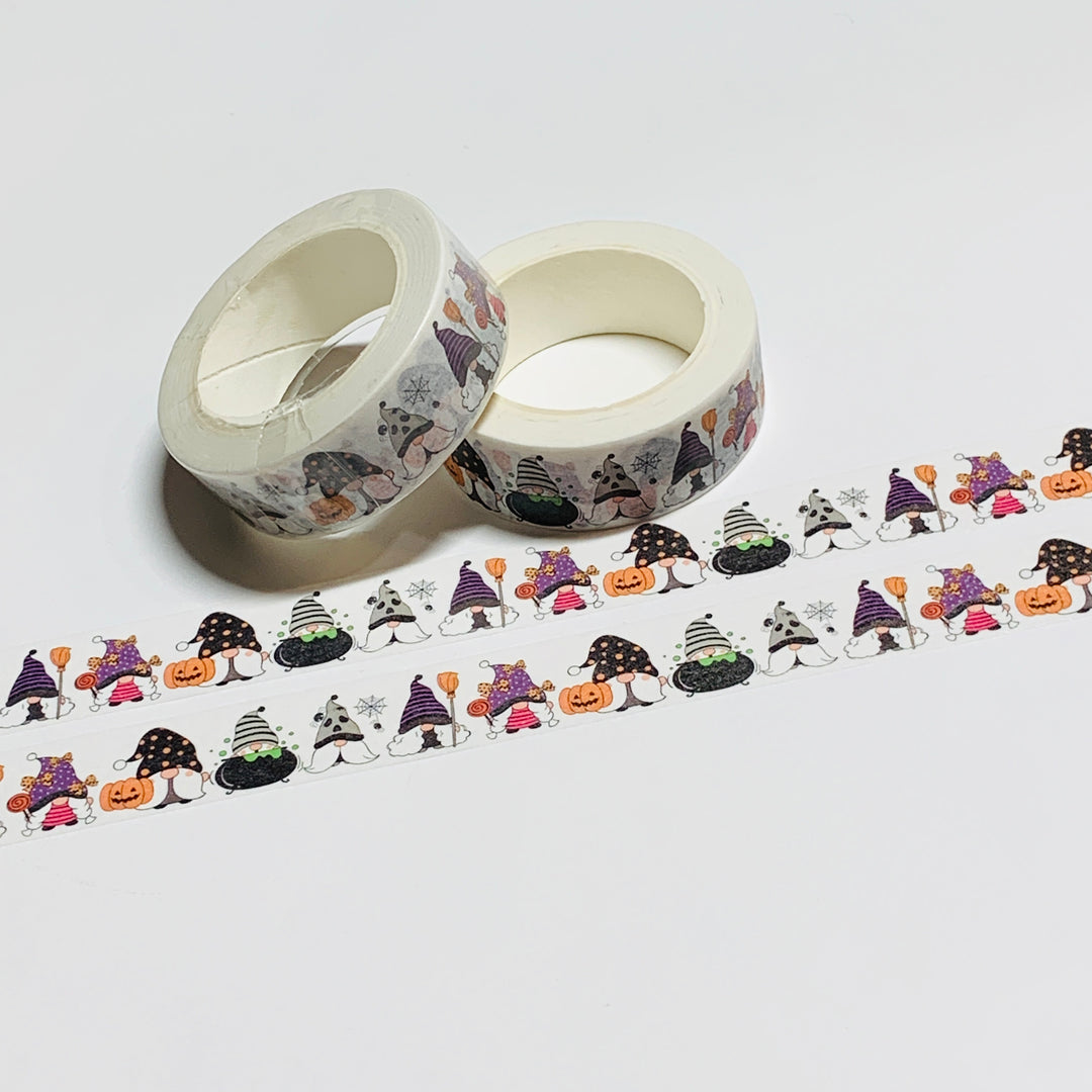 BUBBLY CAULDREN HALLOWEEN GNOMES Washi Tape ~ 1 Roll ~ 15mm x 10m (33 Feet)