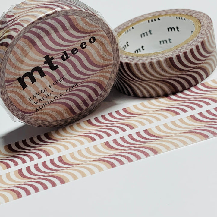 WAVY ROLLING STRIPES For Mt Washi Tape - 1 Roll - 15mm x 7m (23 Feet)