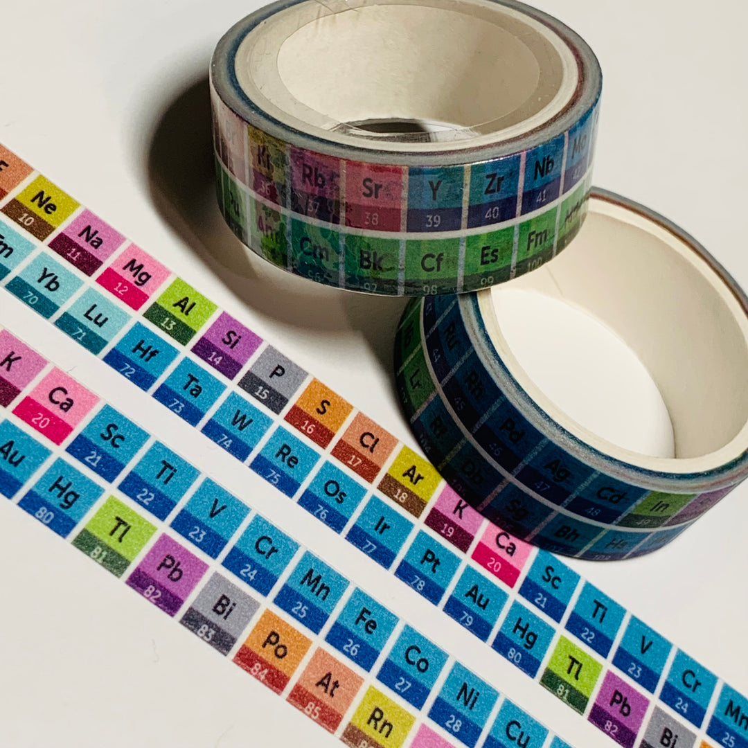 PERIODIC TABLE SCIENTIFIC Washi Tape ~ 1 Roll ~ 15mm x 5m (16 Feet)