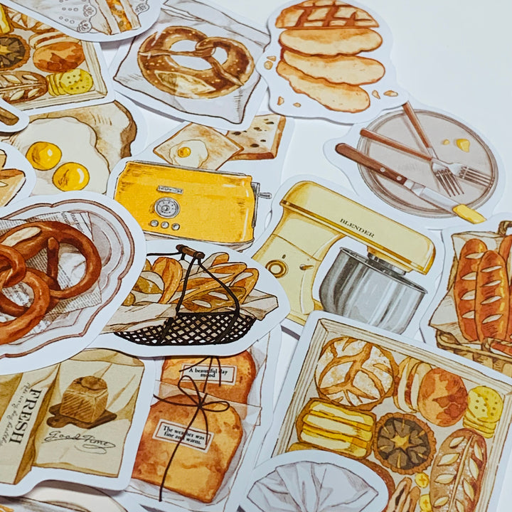 MORNING PASTRIES For BREAD LOVER'S Peelable Stickers  ~ 46 Pieces ~ 44mm