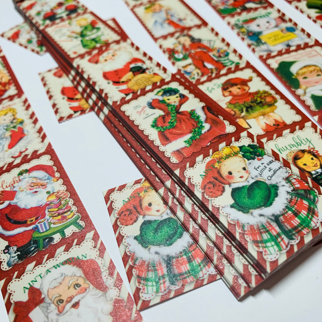 RETRO CHRISTMAS MEMORIES Ticket Sticker Sheets ~ 1 Stack ~ 150 Stickers in 30 Designs