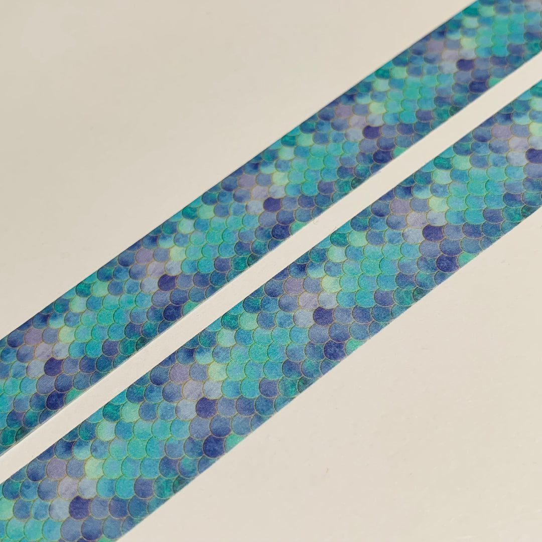 WATERCOLOR MERMAID TAILS Washi Tape ~ 1 Roll ~ 15mm x 5m (16 Feet)