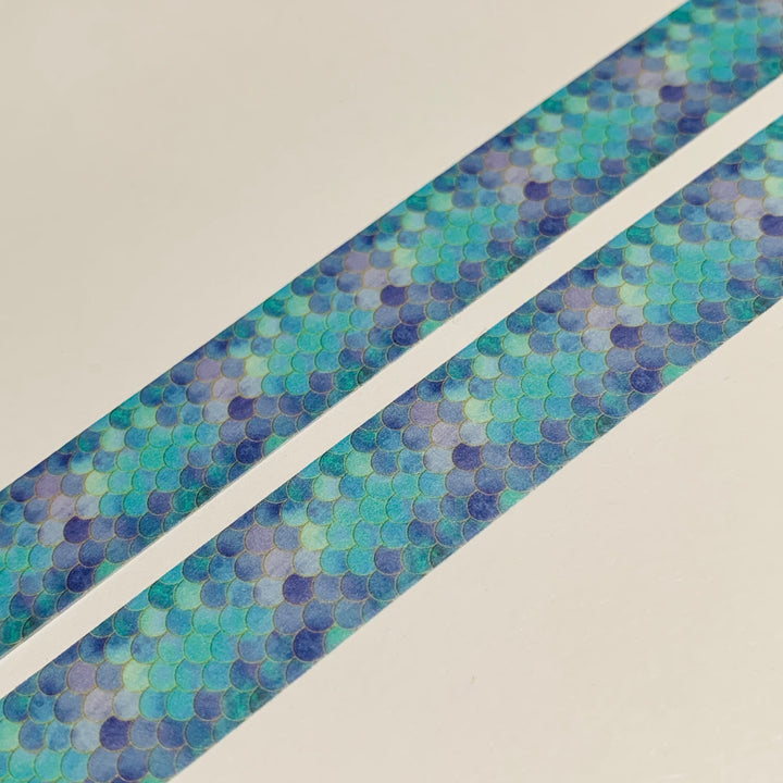 WATERCOLOR MERMAID TAILS Washi Tape ~ 1 Roll ~ 15mm x 5m (16 Feet)