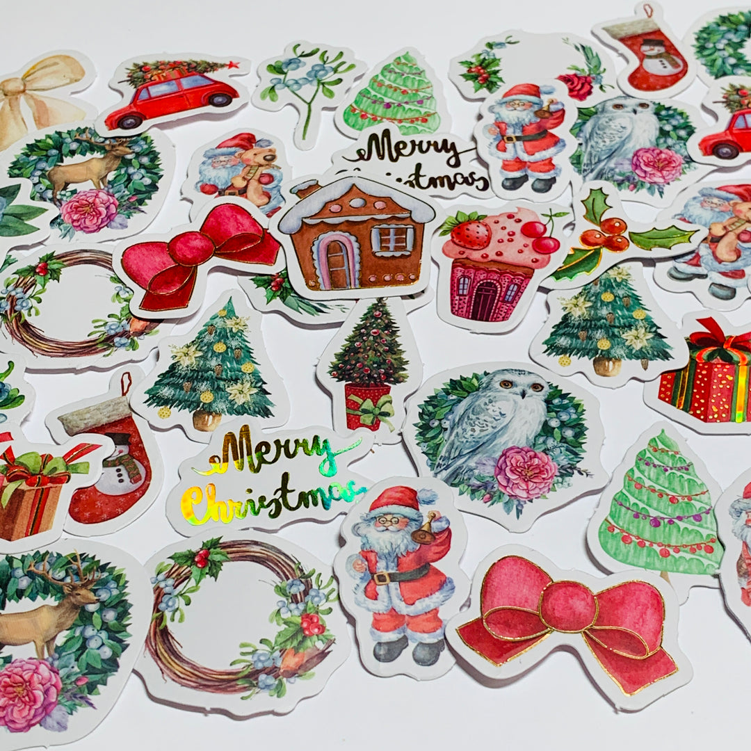 MERRY CHRISTMAS FAVORITES Peelable Stickers  ~ 46 Pieces ~ Approximately 38mm