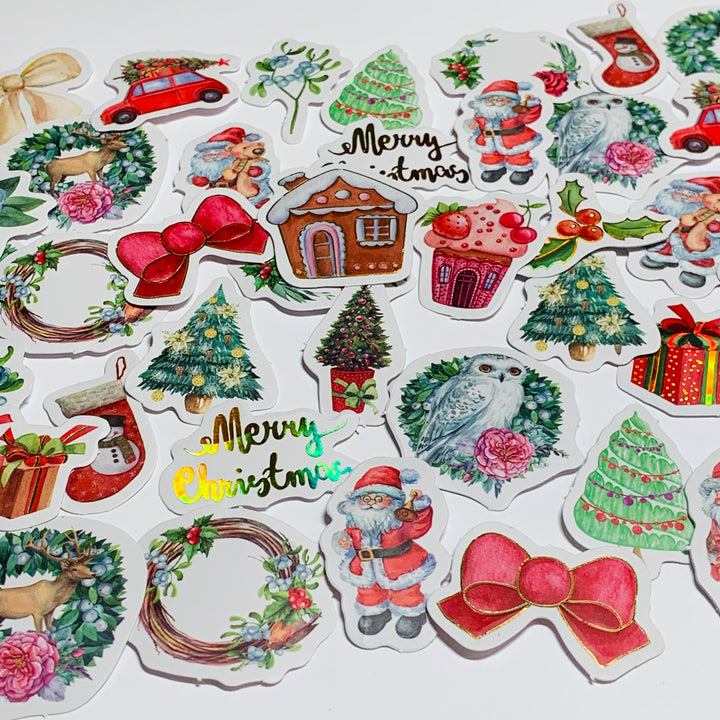 MERRY CHRISTMAS FAVORITES Peelable Stickers  ~ 46 Pieces ~ Approximately 38mm