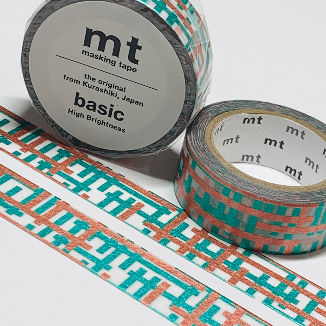 RANDOM LATTICE METALLIC BRONZE FOIL MT Washi Tape - 1 Roll - 15mm x 7m (23 Feet)