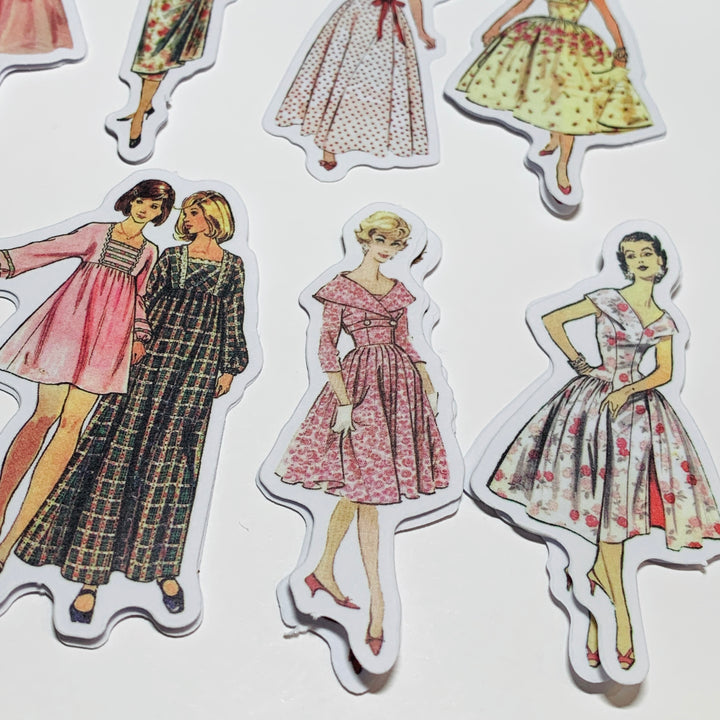PINK PAJAMAS VINTAGE DRESS Girls Peelable Stickers  ~ 40 Pieces ~ Each Sticker is 60mm x 80mm