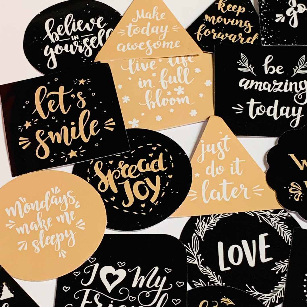 HOLIDAY And INSPIRATIONAL Quotes Peelable Stickers  ~ 45 Pieces ~ Each Sticker is Approximately 40mm