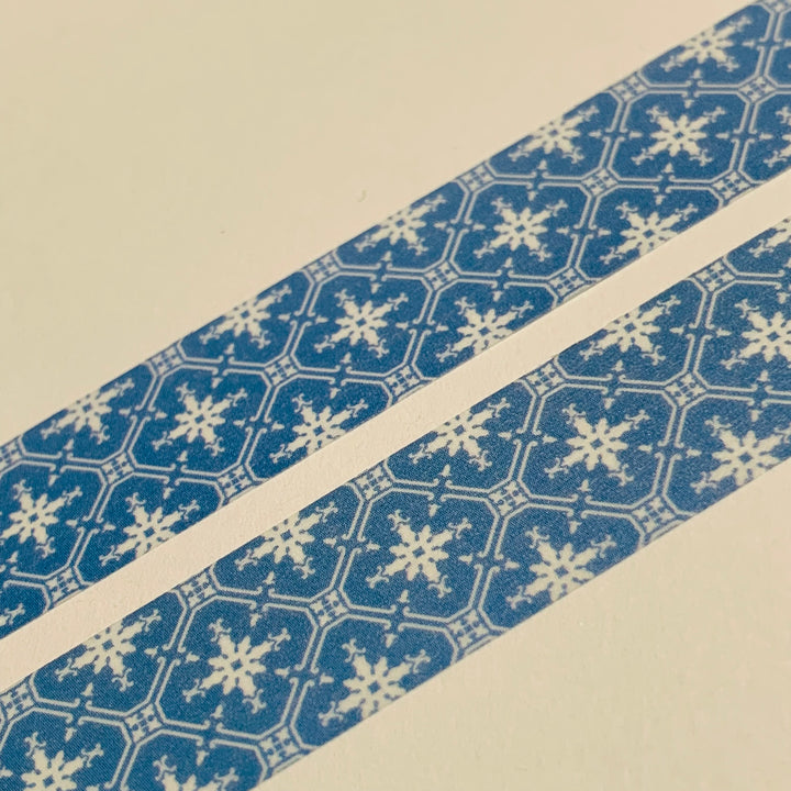 BLUE & WHITE MOROCCAN Tile Amanda Mischell Washi Tape ~ 1 Roll ~ 15mm x 10m (33 Feet)