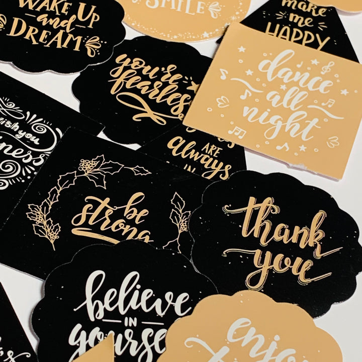 HOLIDAY And INSPIRATIONAL Quotes Peelable Stickers  ~ 45 Pieces ~ Each Sticker is Approximately 40mm