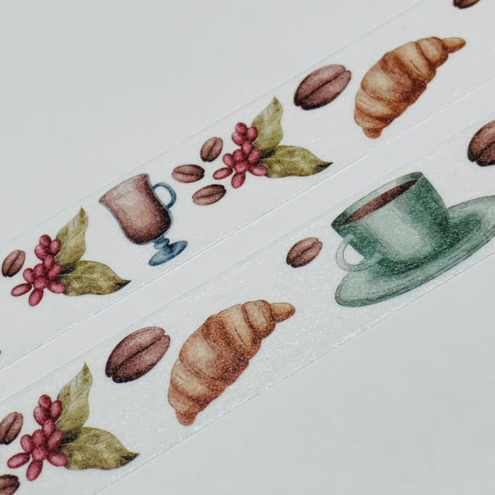 ESPRESSO MACARONS & CROISSANTS Washi Tape ~ 1 Roll ~ 15mm x 10m (33 Feet)