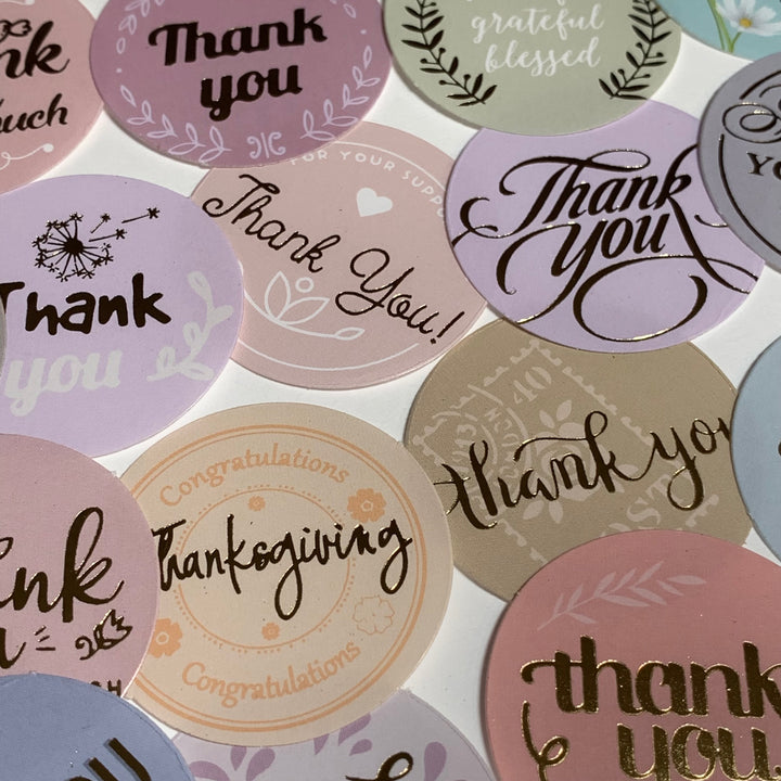 FOREST MIST THANKSGIVING Thank You Peelable Stickers  ~ 46 Pieces ~ Each Sticker is Approximately 35mm