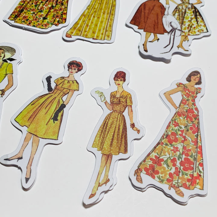 GOLDEN DAYS VINTAGE DRESS Girls Peelable Stickers  ~ 40 Pieces ~ Each Sticker is 60mm x 80mm