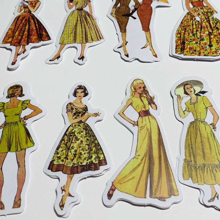 GOLDEN DAYS VINTAGE DRESS Girls Peelable Stickers  ~ 40 Pieces ~ Each Sticker is 60mm x 80mm