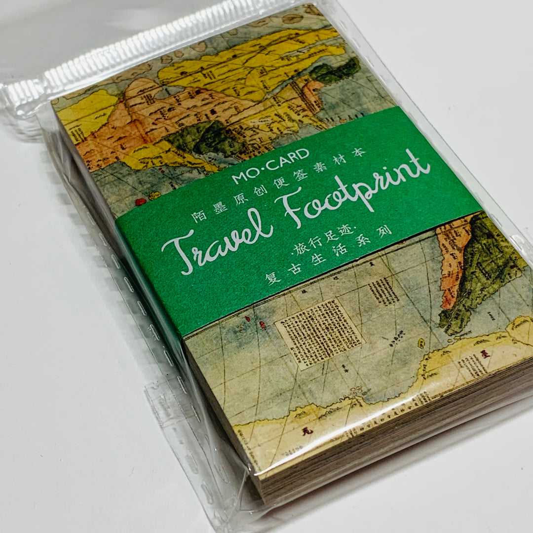 TRAVEL FOOTPRINT MAPS & SKETCHED TOPICAL Booklet of Ephemera Sheets ~ 60 Sheet ~ 2 x 3.25 Inches
