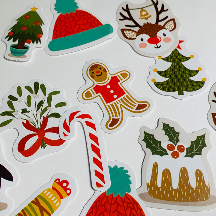 TRADITIONAL CHRISTMAS ICONS Peelable Stickers  ~ 46 Pieces ~ Approximately 38mm