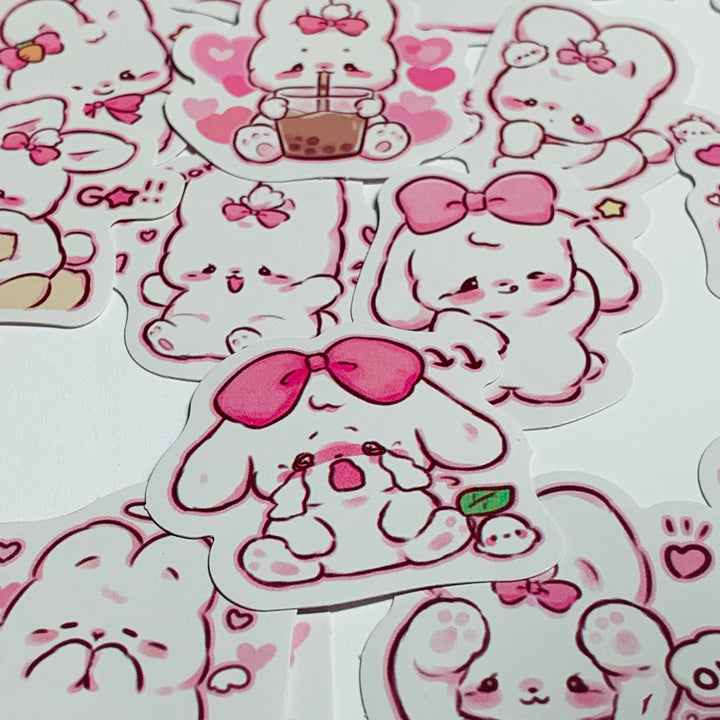 BUNNY RABBIT EMOTIONAL LIFE Stickers ~ 45 Pieces ~ Approximately 40mm Each