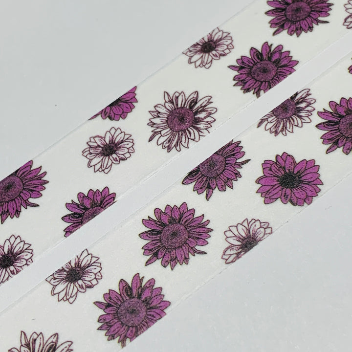 PURPLE GERBERA DAISIES Amanda Mischell Washi Tape ~ 1 Roll ~ 15mm x 10m (33 Feet)