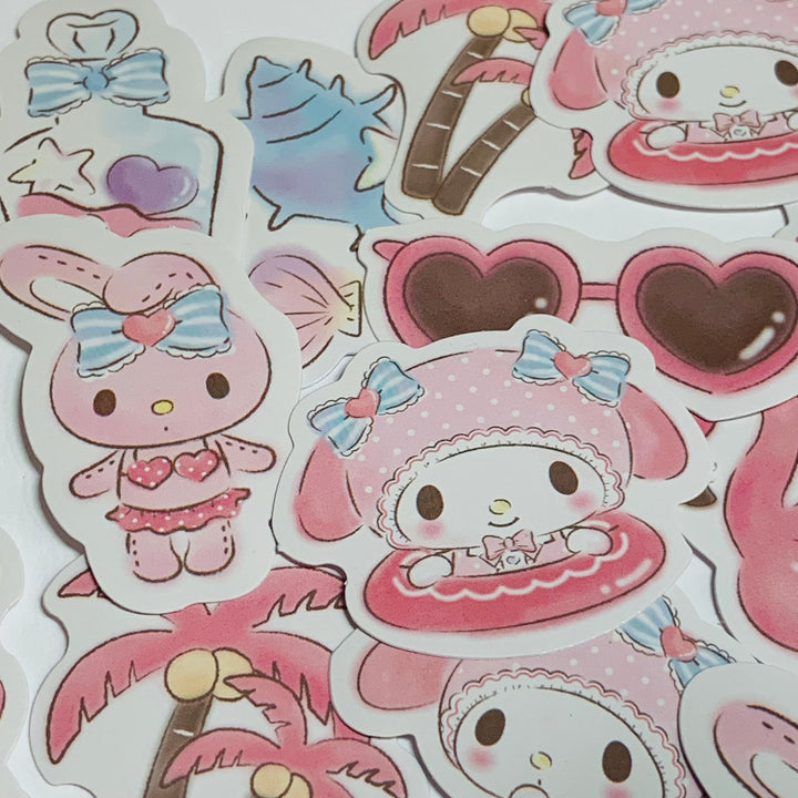 BEACH BUNNY FUN In The SUN Stickers ~ 45 Pieces ~ Approximately 40mm Each