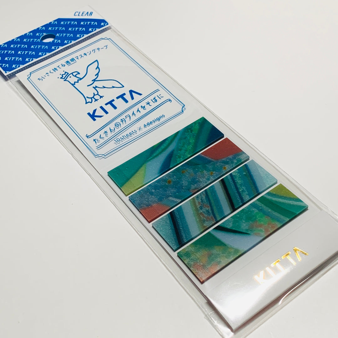 KITTA MARBLE GLASS Transparent Washi Strips by Hitotoki In Matchbook ~ 40 Strips (4 Designs/10 Strips Each) ~ 1/2 x 2 Inches