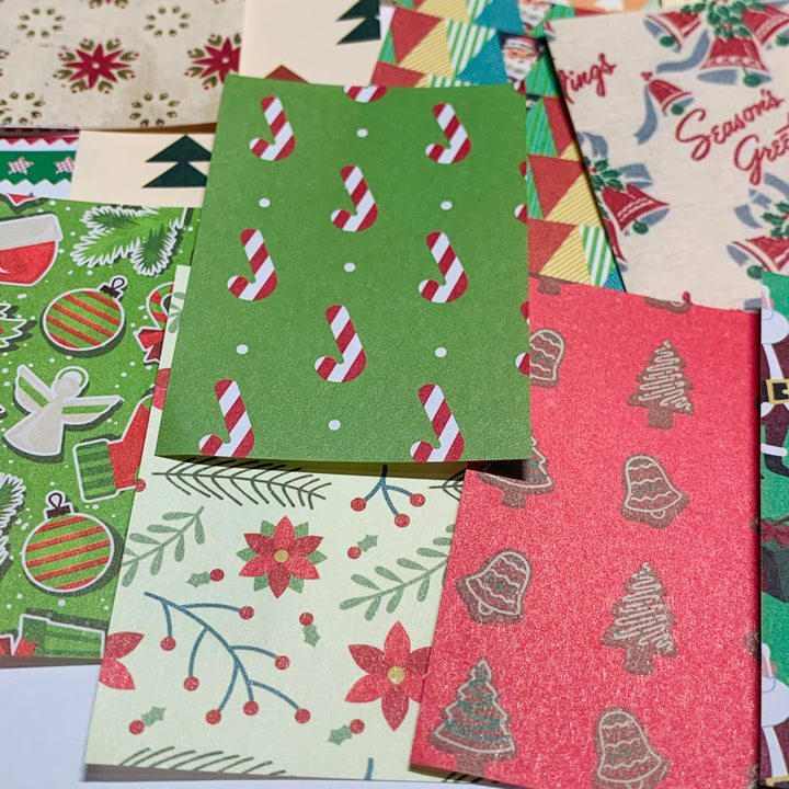 WRAPPING PAPER SNIPPETS Christmas Booklet of Ephemera Sheets ~ 100 Sheets ~ 1.5 x 2.5 Inches