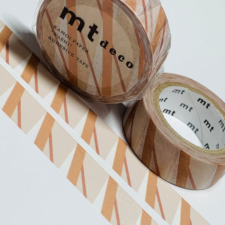 SLANTED STRIPES On STRIPES For Mt Washi Tape - 1 Roll - 15mm x 7m (23 Feet)