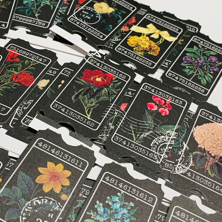 THE SONG Of The FLOWER TICKET Stubs Sticker Ephemera Pack ~ 15 Strips ~ 45 Stickers