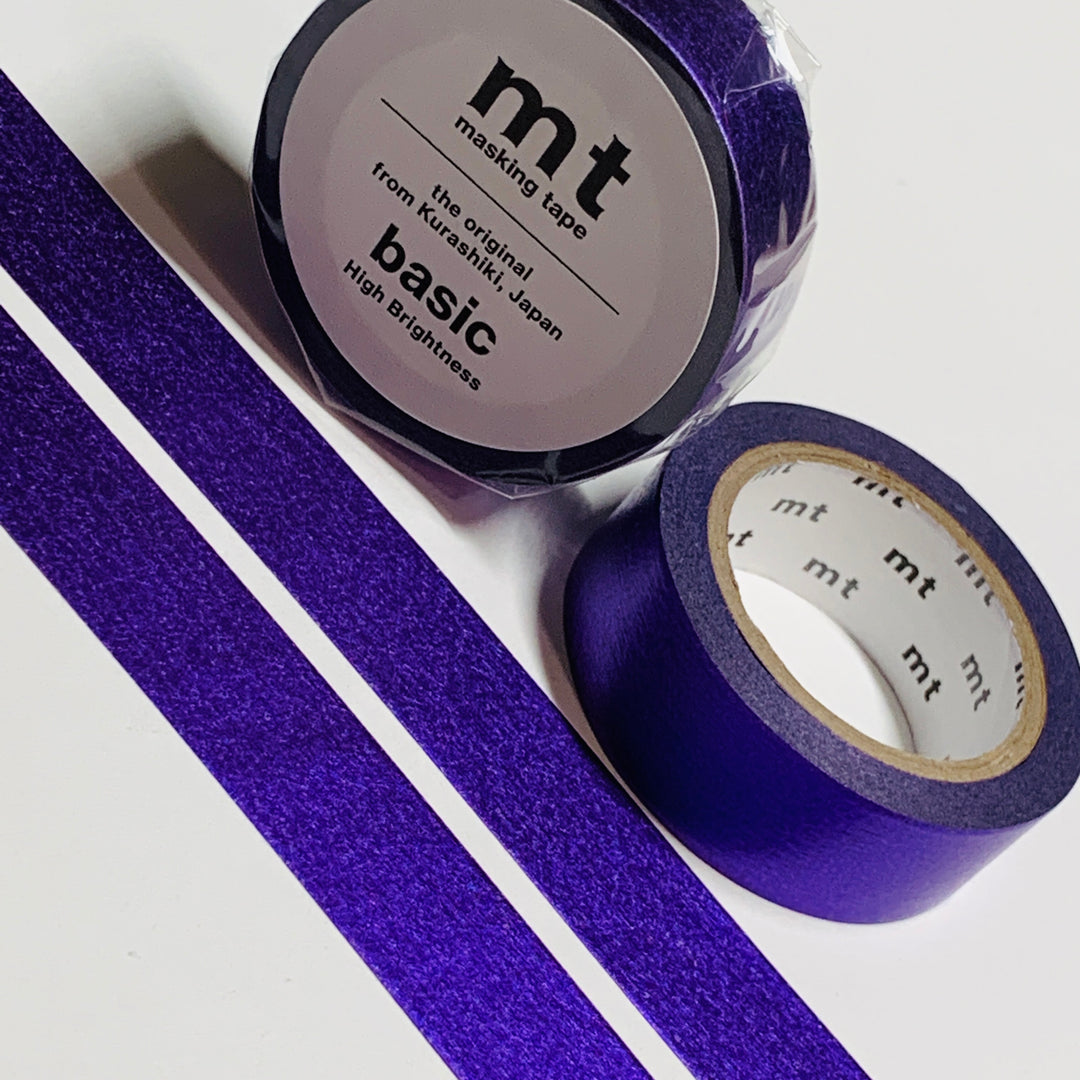 ROYAL PURPLE METALLIC FOIL Solid MT Washi Tape - 1 Roll - 15mm x 7m (23 Feet)