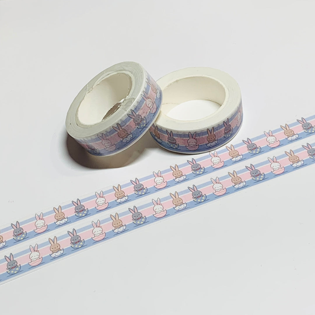 PREPPY BUNNIES In A HALF SHELL Washi Tape - 1 Roll - 15mm x 10m (33 Feet)