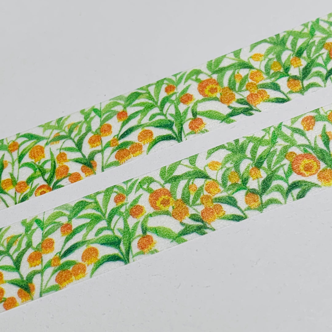 YELLOW SANDERSONIAS CHINESE LANTERN Flowers Saien Masking Washi Tape ~ 1 Roll ~ 15mm x 10m (33 Feet)