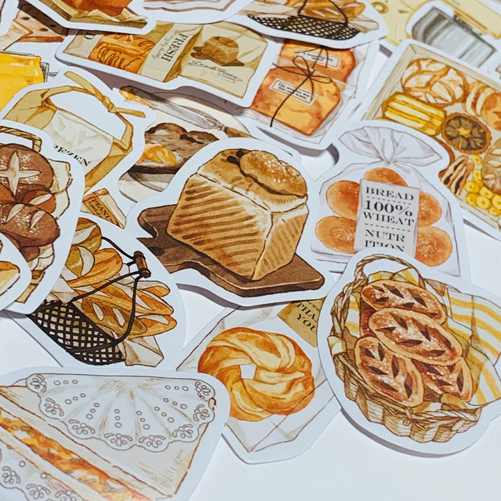 MORNING PASTRIES For BREAD LOVER'S Peelable Stickers  ~ 46 Pieces ~ 44mm