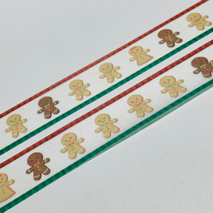 GINGERBREAD MAN & WOMAN Saien Masking Washi Tape ~ 1 Roll ~ 15mm x 10m (33 Feet)