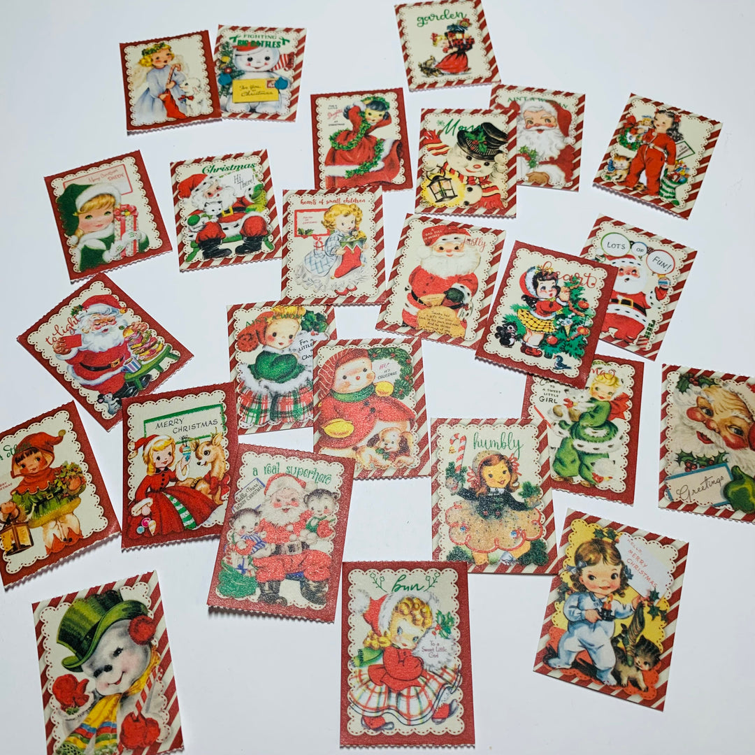 RETRO CHRISTMAS MEMORIES Ticket Sticker Sheets ~ 1 Stack ~ 150 Stickers in 30 Designs