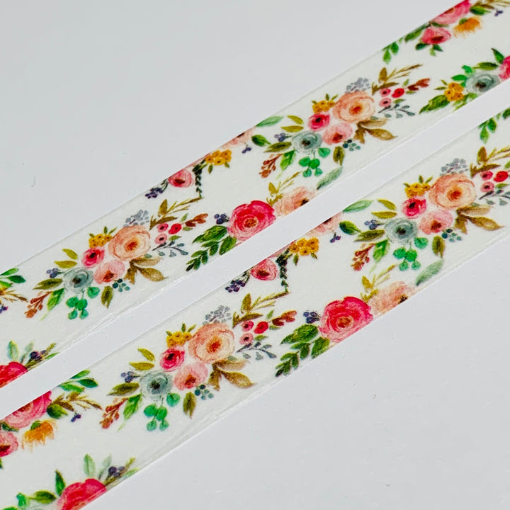 SPRING ROSES CENTERPIECE Washi Tape ~ 1 Roll ~ 15mm x 10m (33 Feet)