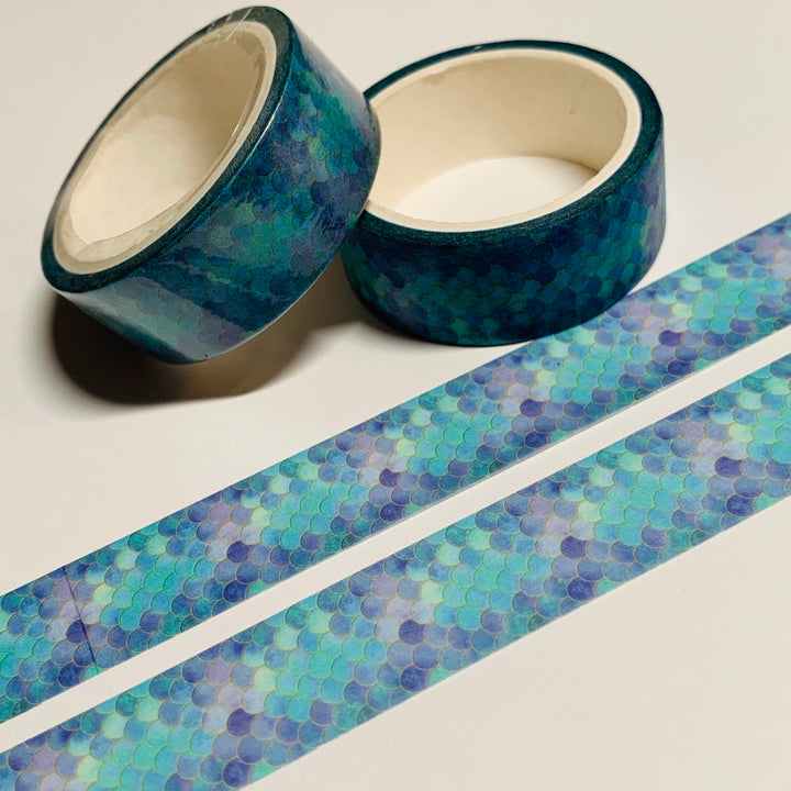 WATERCOLOR MERMAID TAILS Washi Tape ~ 1 Roll ~ 15mm x 5m (16 Feet)