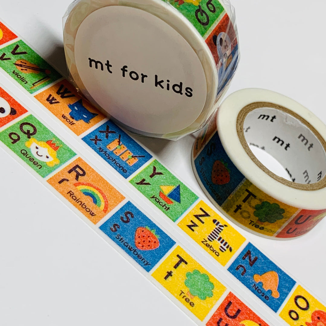 ALPHABET N-Z ELEMENTARY LETTERS Mt Washi Tape ~ 1 Roll ~ 15mm x 7m (23 Feet)