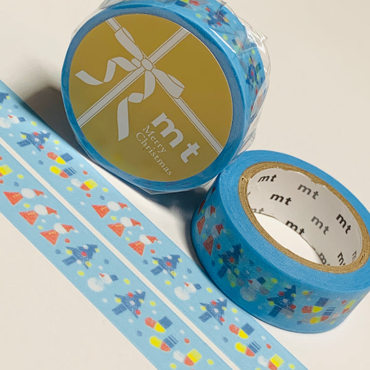 STAMPED SANTAS & SNOWMEN CHRISTMAS MT Washi Tape ~ 1 Roll ~ 15mm x 7m (23 Feet)