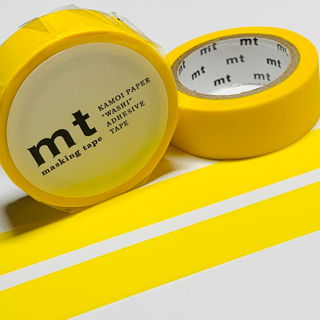 BRIGHT PRIMARY YELLOW Solid Matte Mt Washi Tape ~ 1 Roll ~ 15mm x 7m (23 Feet)