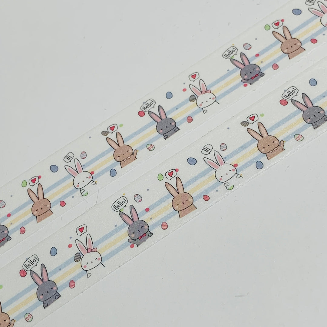 TEXTING TEENAGE EASTER RABBITS Washi Tape - 1 Roll - 15mm x 10m (33 Feet)