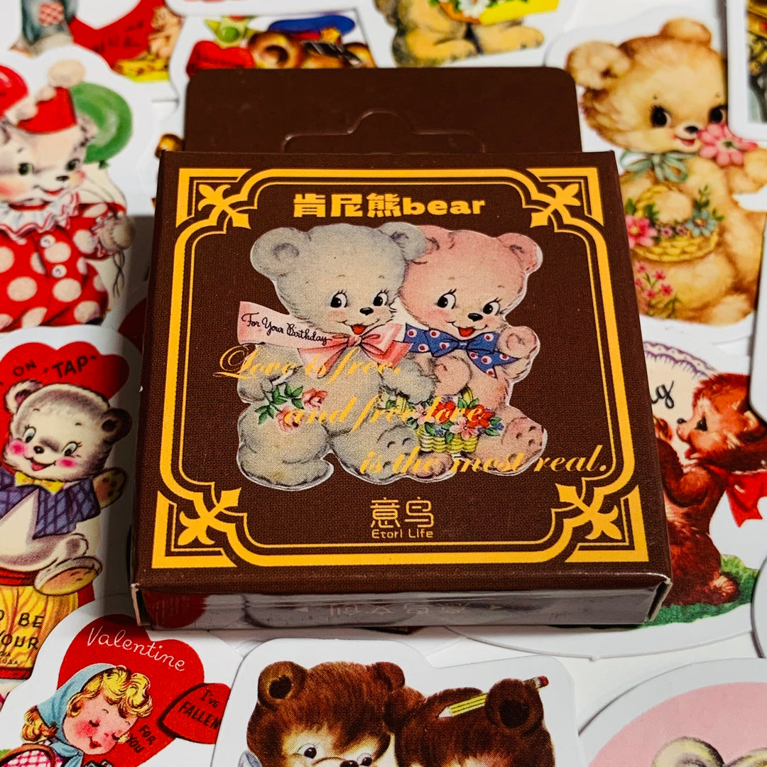 BEAR LOVE Is FREE Peelable Stickers  ~ 46 Stickers ~ 40mm Each