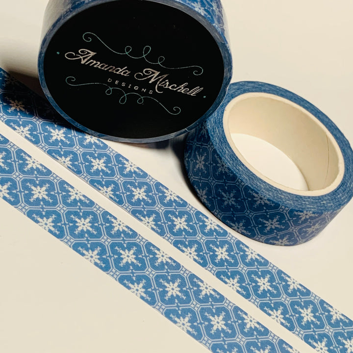 BLUE & WHITE MOROCCAN Tile Amanda Mischell Washi Tape ~ 1 Roll ~ 15mm x 10m (33 Feet)