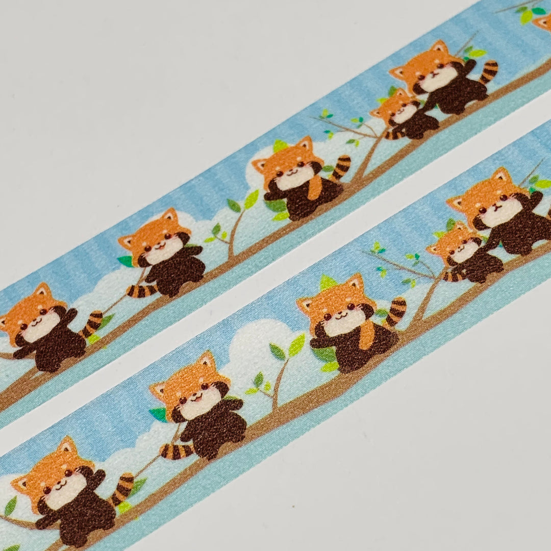 RED PANDA DANCING In TREES Saien Masking Washi Tape ~ 1 Roll ~ 15mm x 10m (33 Feet)