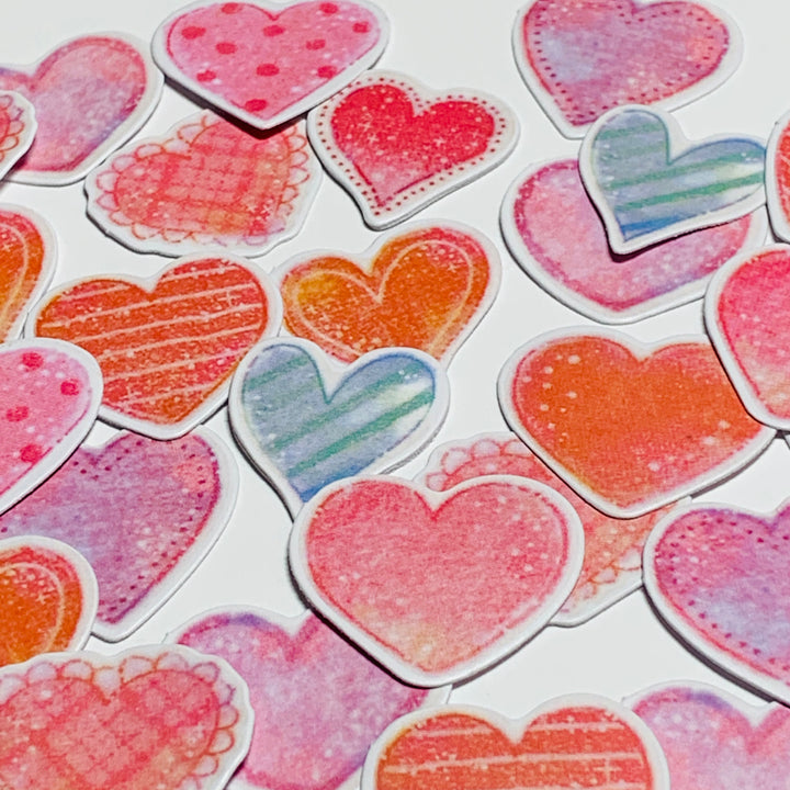 POCKET FULL Of HEARTS Sticker Flakes Stickers ~ 70 Pieces ~ 20mm Each