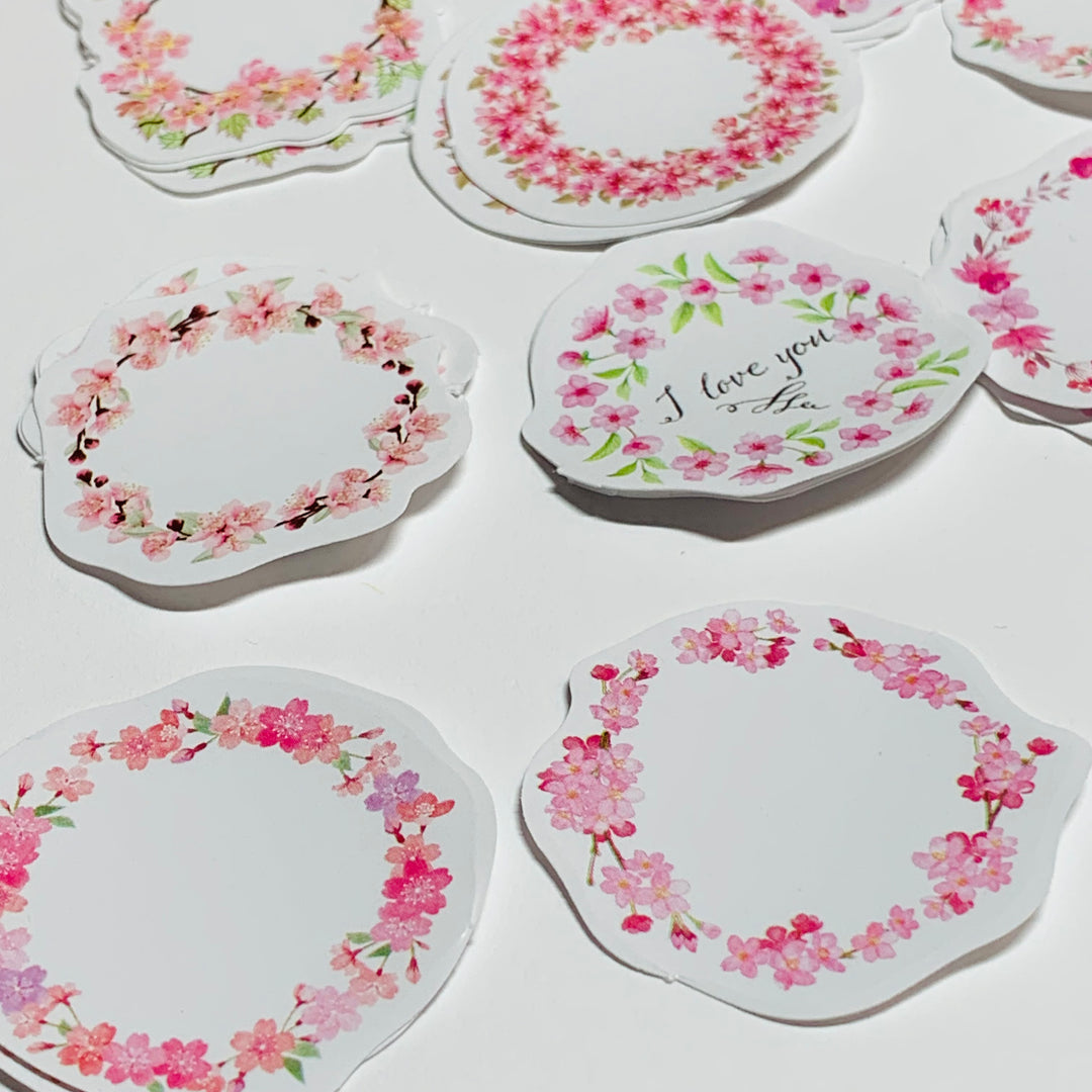 SURROUNDED By FLOWER WREATHS Peelable Stickers  ~ 465Pieces ~ 38mm Each