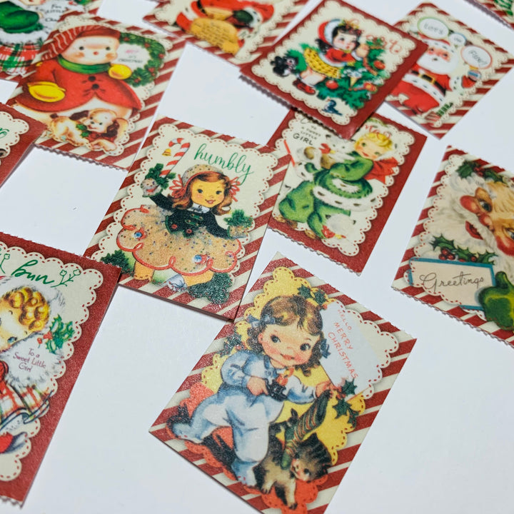 RETRO CHRISTMAS MEMORIES Ticket Sticker Sheets ~ 1 Stack ~ 150 Stickers in 30 Designs