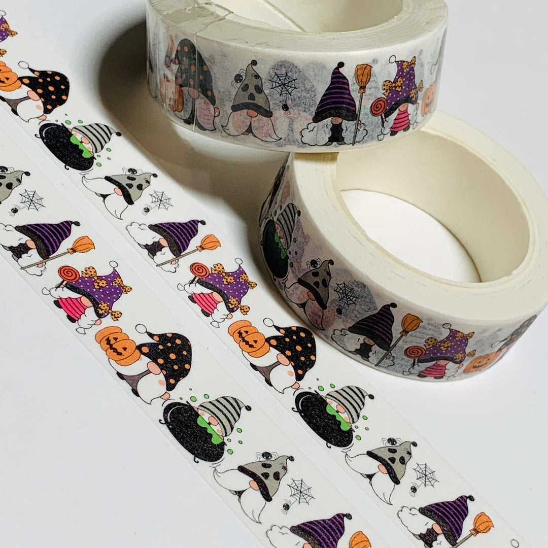 BUBBLY CAULDREN HALLOWEEN GNOMES Washi Tape ~ 1 Roll ~ 15mm x 10m (33 Feet)