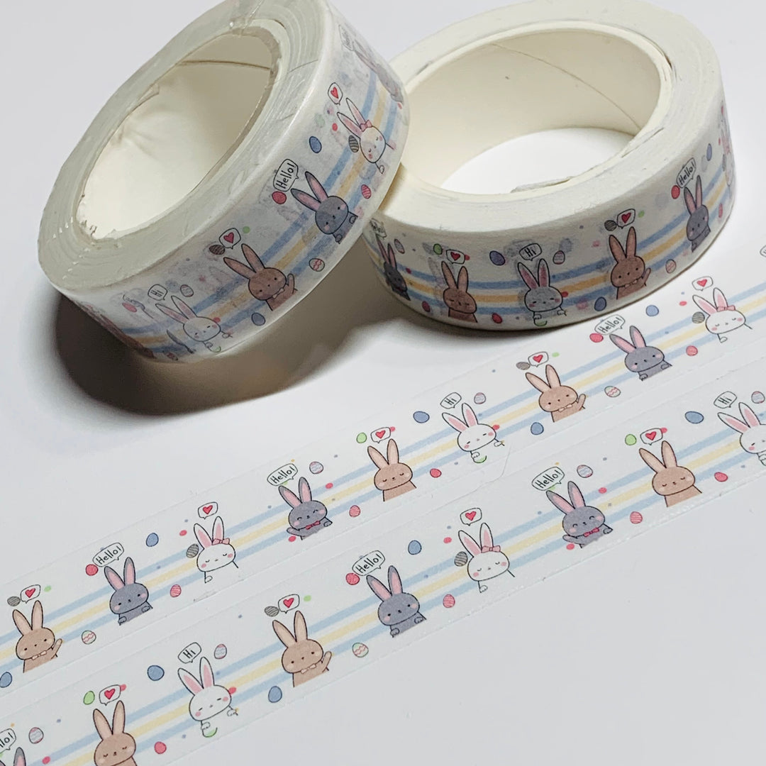 TEXTING TEENAGE EASTER RABBITS Washi Tape - 1 Roll - 15mm x 10m (33 Feet)