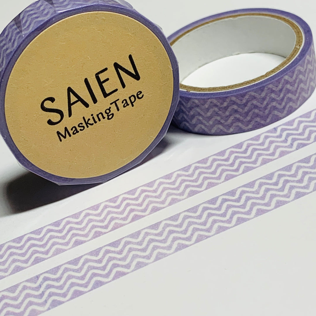 THIN PASTEL PURPLE WAVE Saien Masking Washi Tape ~ 1 Roll ~ 10mm x 4m (13 Feet)