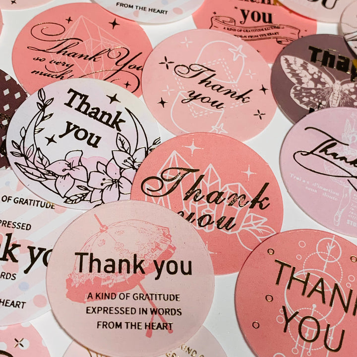 SWEET FORMULA QUOTES Thank You Peelable Stickers  ~ 46 Pieces ~ Each Sticker is Approximately 35mm